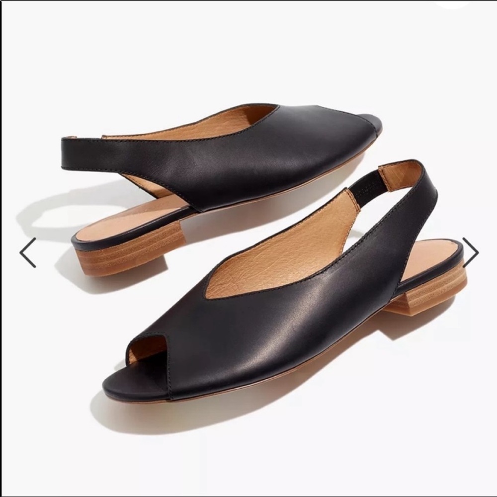 Madewell The Tavi Black Slingback Sandal (Size 6)